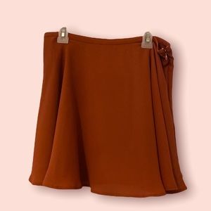 Rust Orange Frilled Mini Skirt